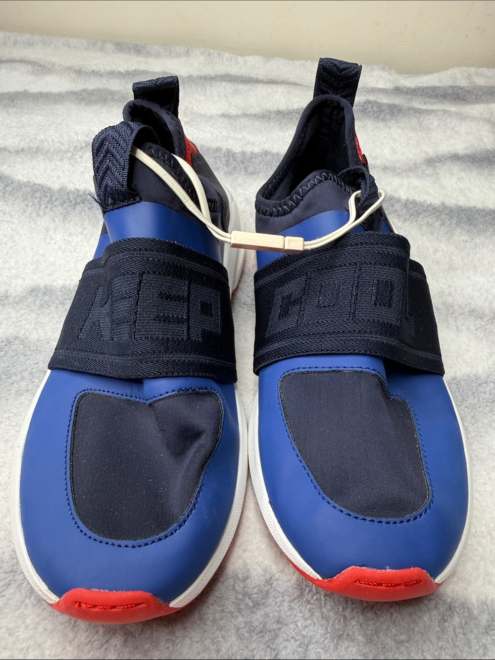 Zara Navy, Red and Black Kids Slip-On Sneakers with Elastic Strap